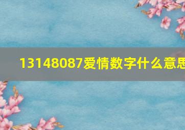 13148087爱情数字什么意思