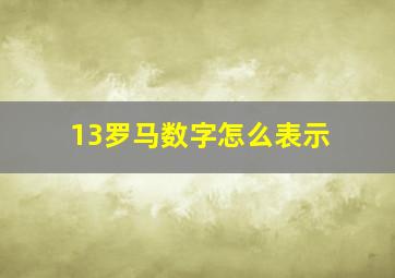 13罗马数字怎么表示