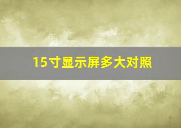 15寸显示屏多大对照