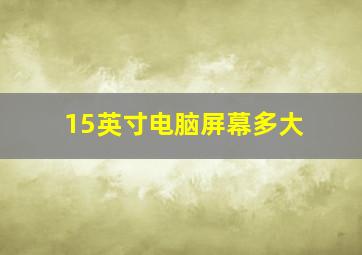 15英寸电脑屏幕多大