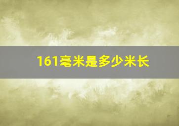 161毫米是多少米长