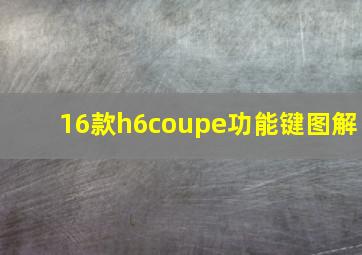 16款h6coupe功能键图解