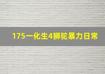 175一化生4狮驼暴力日常