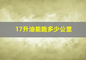 17升油能跑多少公里