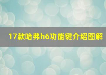 17款哈弗h6功能键介绍图解