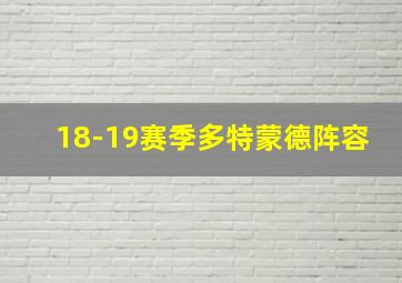 18-19赛季多特蒙德阵容