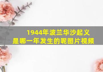 1944年波兰华沙起义是哪一年发生的呢图片视频