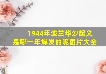 1944年波兰华沙起义是哪一年爆发的呢图片大全