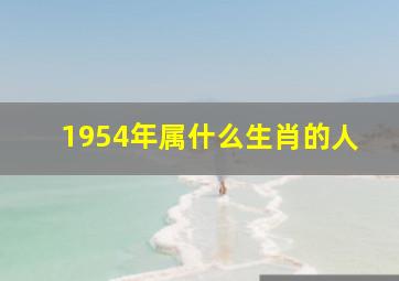 1954年属什么生肖的人