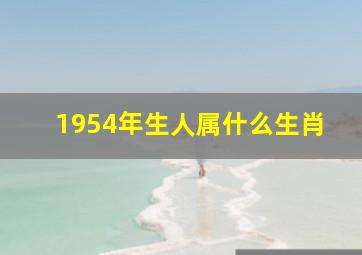 1954年生人属什么生肖