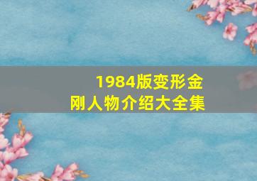 1984版变形金刚人物介绍大全集