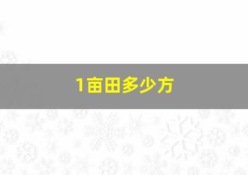 1亩田多少方