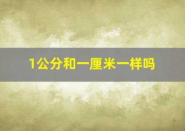 1公分和一厘米一样吗