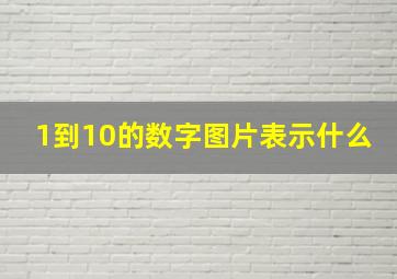 1到10的数字图片表示什么