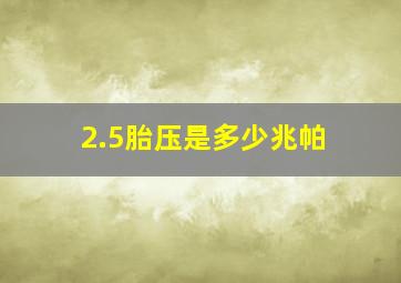 2.5胎压是多少兆帕