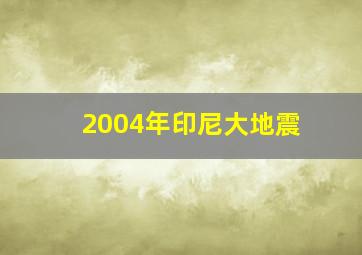 2004年印尼大地震