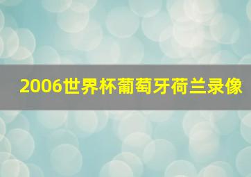 2006世界杯葡萄牙荷兰录像