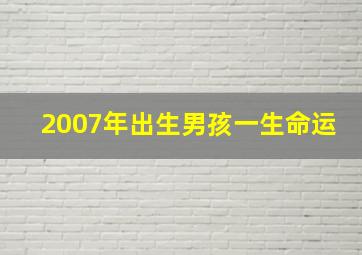 2007年出生男孩一生命运