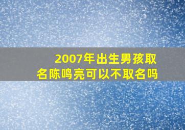 2007年出生男孩取名陈鸣亮可以不取名吗