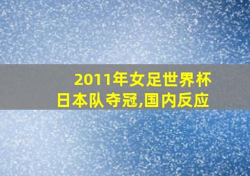 2011年女足世界杯日本队夺冠,国内反应