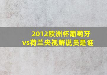 2012欧洲杯葡萄牙vs荷兰央视解说员是谁