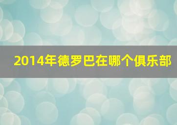 2014年德罗巴在哪个俱乐部