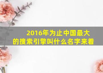 2016年为止中国最大的搜索引擎叫什么名字来着