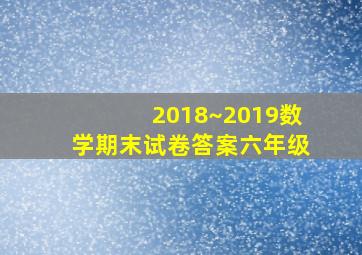 2018~2019数学期末试卷答案六年级