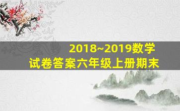 2018~2019数学试卷答案六年级上册期末