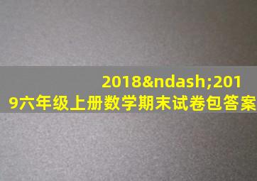 2018–2019六年级上册数学期末试卷包答案