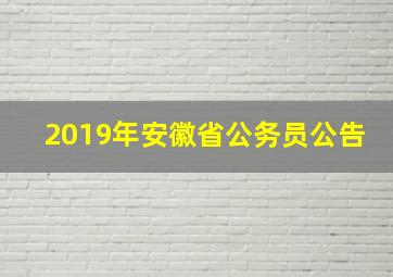 2019年安徽省公务员公告