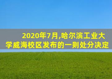 2020年7月,哈尔滨工业大学威海校区发布的一则处分决定