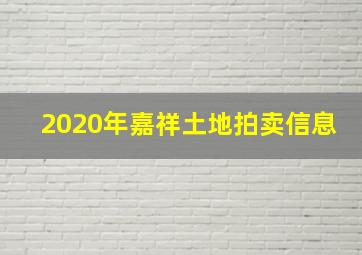 2020年嘉祥土地拍卖信息