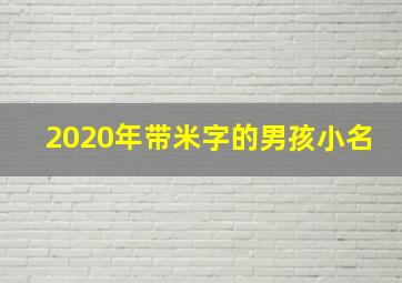 2020年带米字的男孩小名