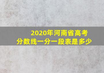 2020年河南省高考分数线一分一段表是多少