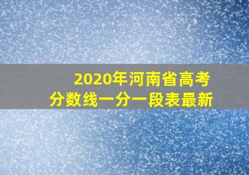 2020年河南省高考分数线一分一段表最新