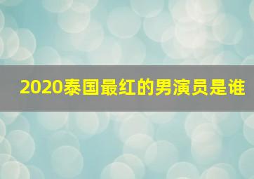 2020泰国最红的男演员是谁