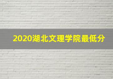 2020湖北文理学院最低分