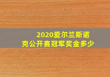 2020爱尔兰斯诺克公开赛冠军奖金多少