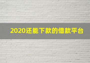 2020还能下款的借款平台