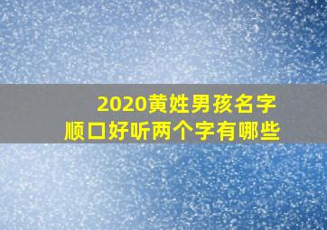 2020黄姓男孩名字顺口好听两个字有哪些