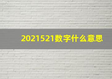 2021521数字什么意思