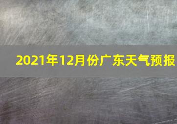 2021年12月份广东天气预报