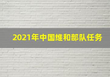 2021年中国维和部队任务