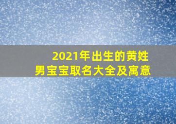 2021年出生的黄姓男宝宝取名大全及寓意