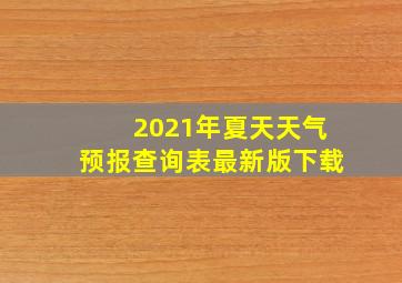 2021年夏天天气预报查询表最新版下载