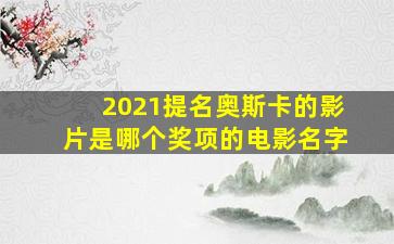 2021提名奥斯卡的影片是哪个奖项的电影名字