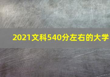 2021文科540分左右的大学