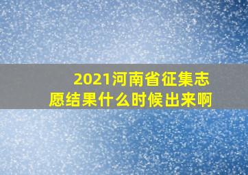 2021河南省征集志愿结果什么时候出来啊