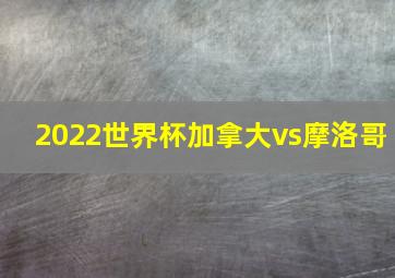 2022世界杯加拿大vs摩洛哥